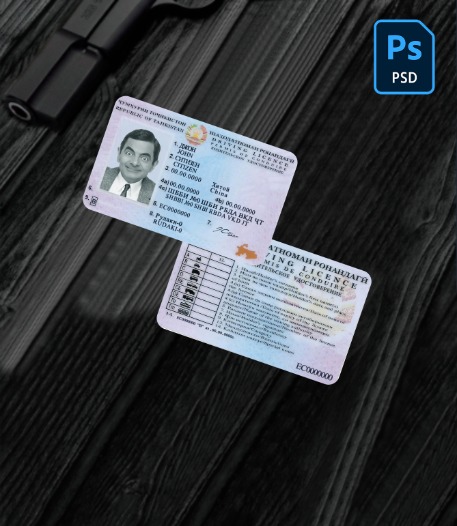 Tajikistan driving license 2 PSD